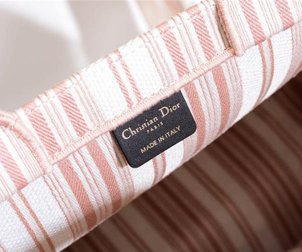 2020SSディオール 風 トートバッグ キャンバス ディオール BOOK TOTE ディオール トートバッグミコノスバヤデール ローズ